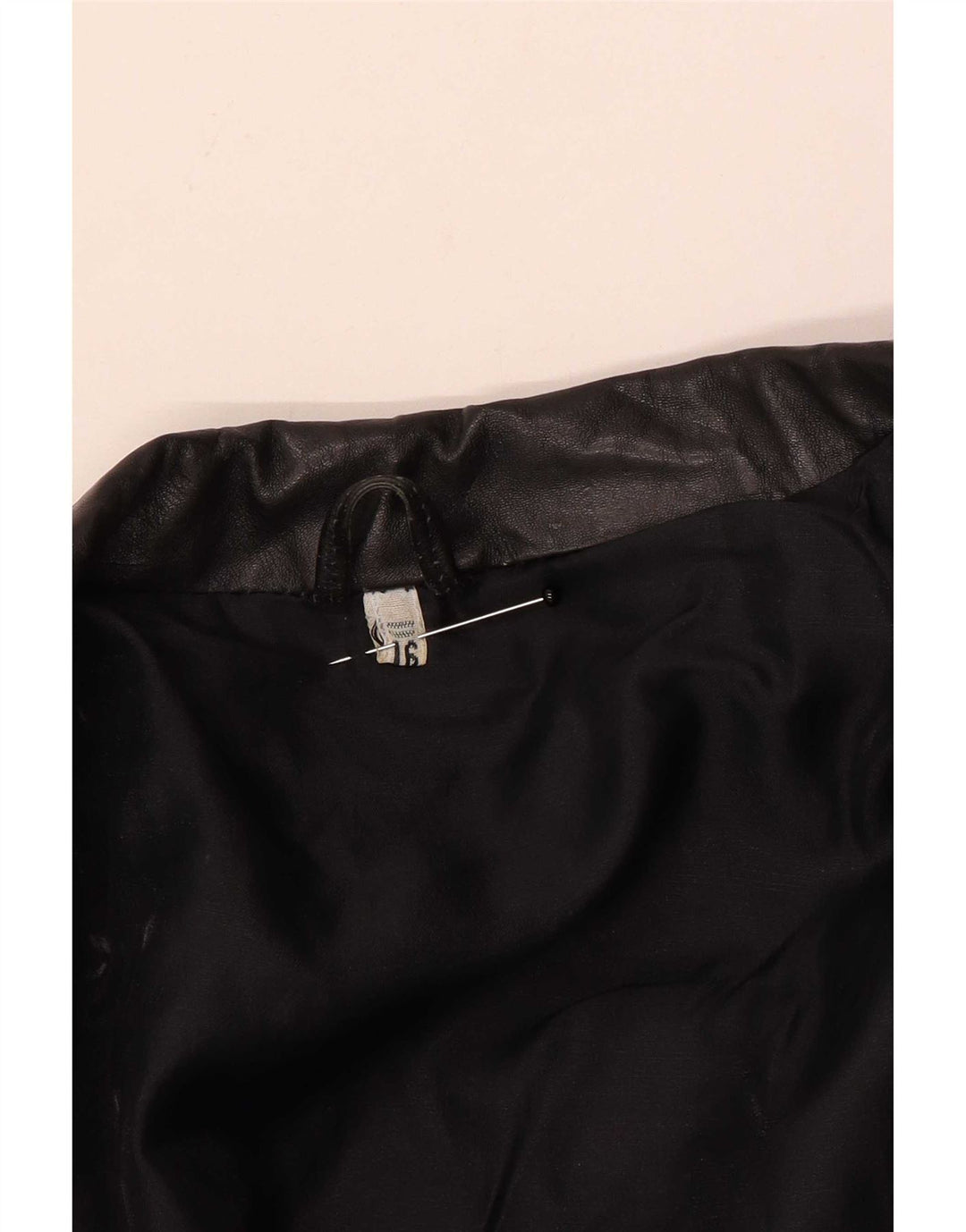 Chaqueta de cuero vintage de gran tamaño para mujer UK 46 Large Black