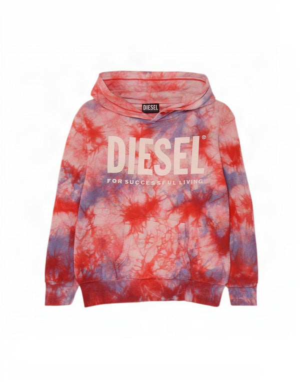 Diesel Sudadera con capucha estampada para niña 11-12 años Algodón teñido anudado multicolor