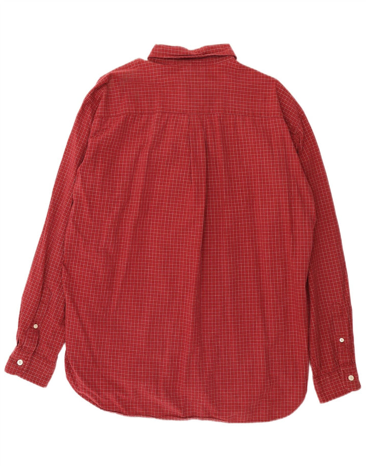 J. CREW Camisa de franela para hombre Algodón a cuadros burdeos medio