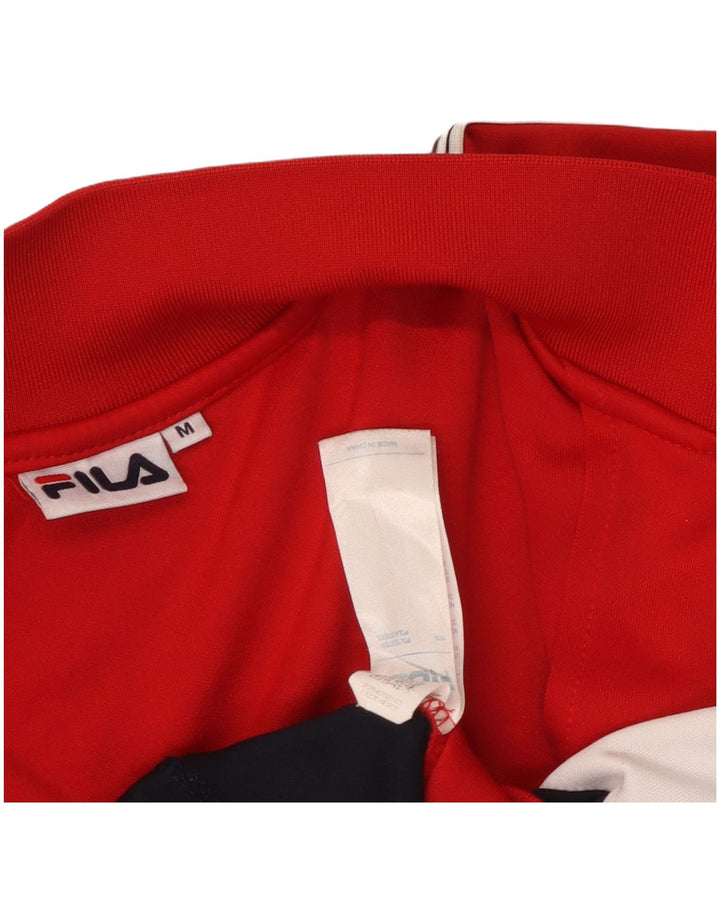 FILA Chaqueta de chándal con gráfico para mujer UK 40 Medium Red Colourblock