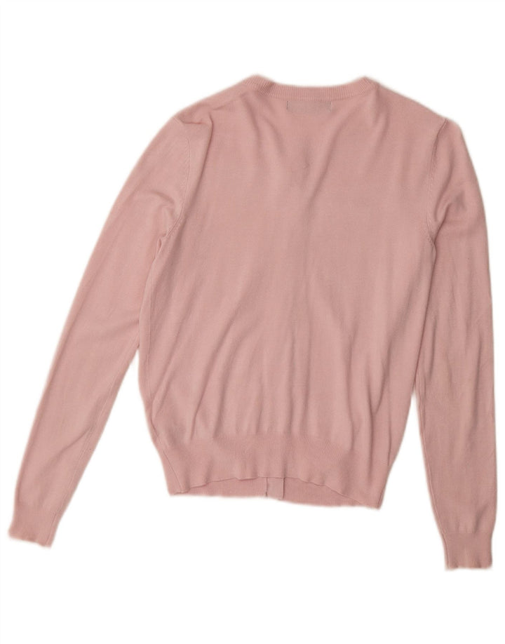 MARKS & SPENCER Suéter tipo cárdigan para mujer UK 8 Small Viscosa rosa