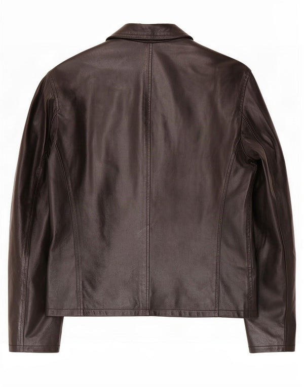 Sasch Chaqueta de cuero para hombre IT 50 Grande Poliéster negro