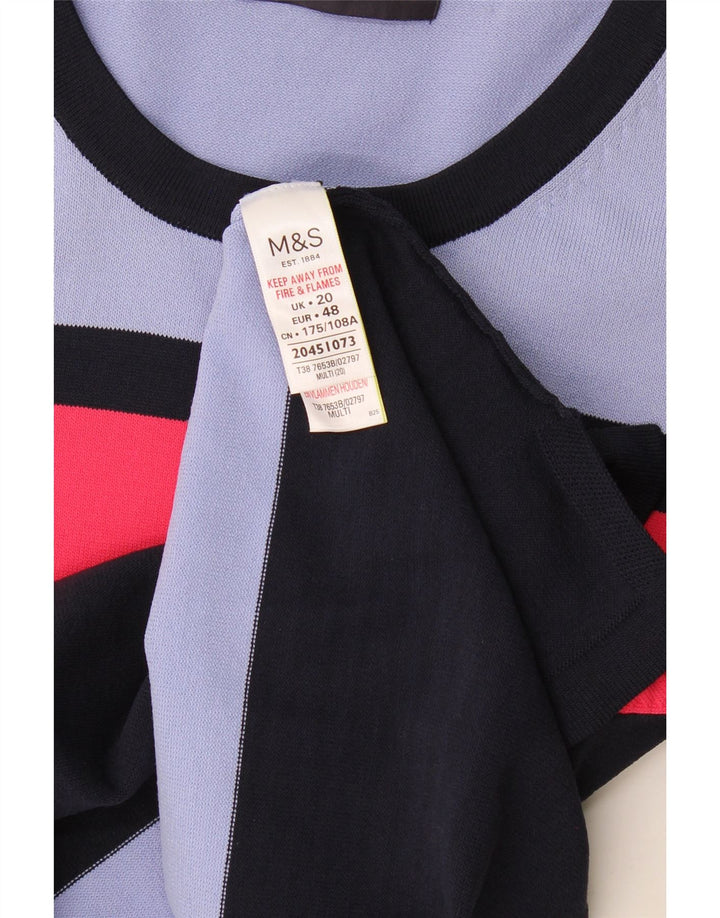 Marks & Spencer Camiseta para Mujer Top UK 20 2XL Multicolor Rayas
