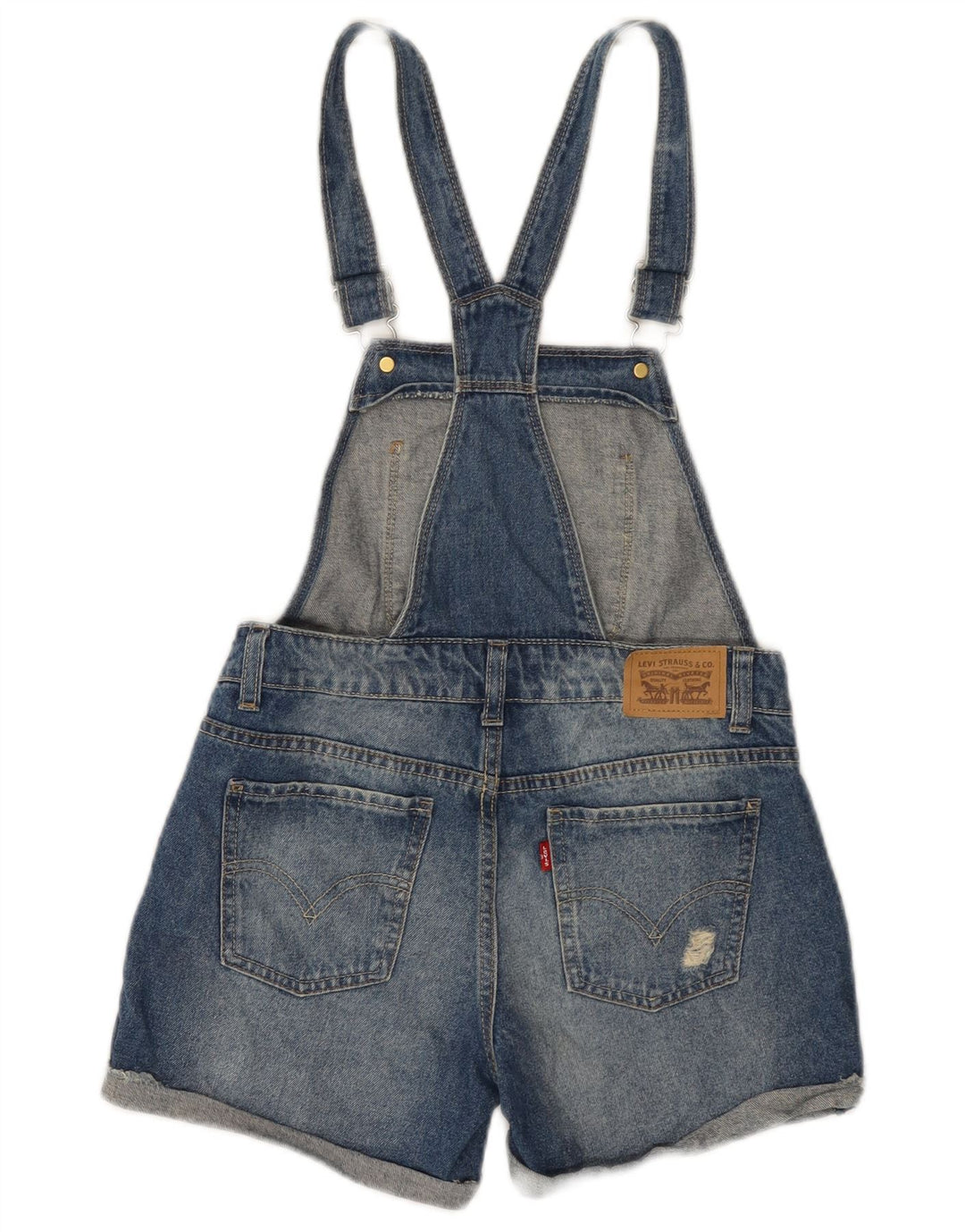LEVI'S Shorts vaqueros con peto para niña 11-12 años W28 Algodón azul
