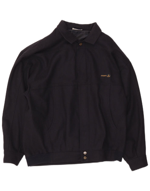 Navigare Chaqueta Bomber para Hombre UK 42 XL Lana Azul Marino