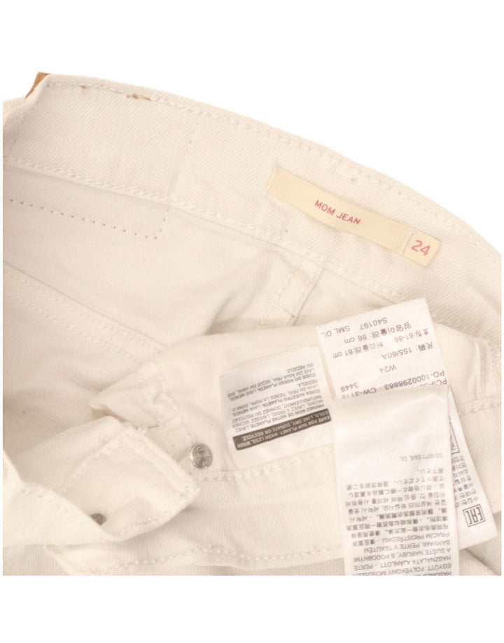 Vaqueros Levi's Mom Cropped Mujer W24 L24 Algodón Blanco Roto