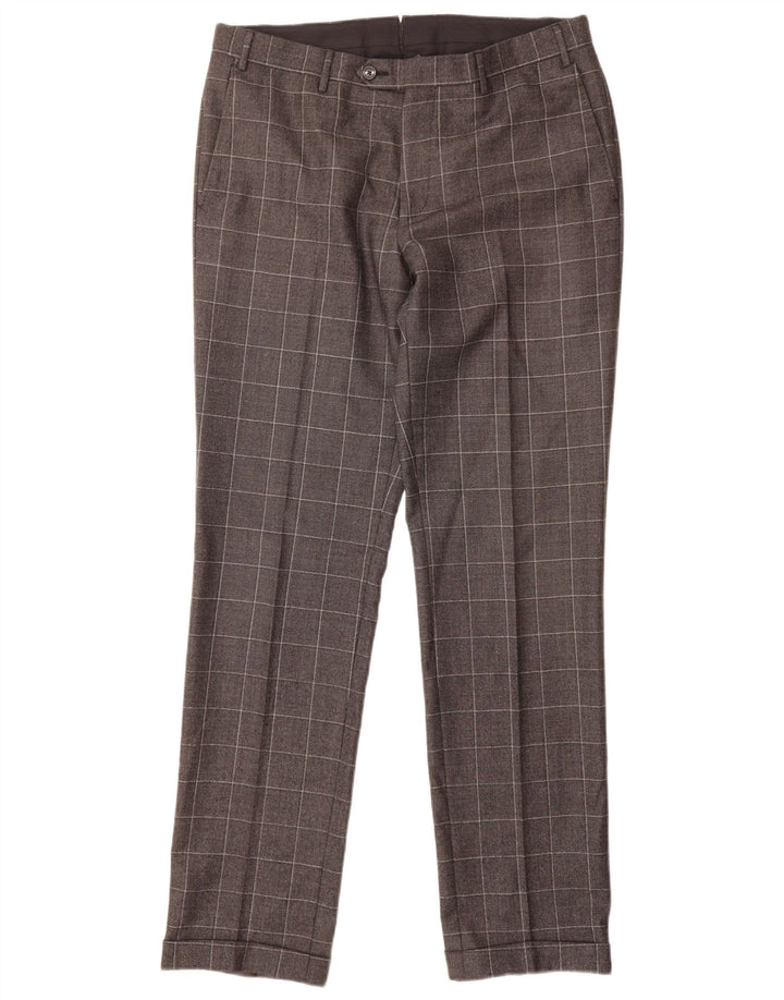 CORNELIANI Pantalón de traje recto para hombre IT 50 Large W34 L32 Grey Check