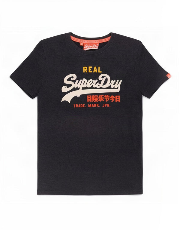 Superdry Hombre Camiseta Gráfica Top XL Azul Marino Algodón