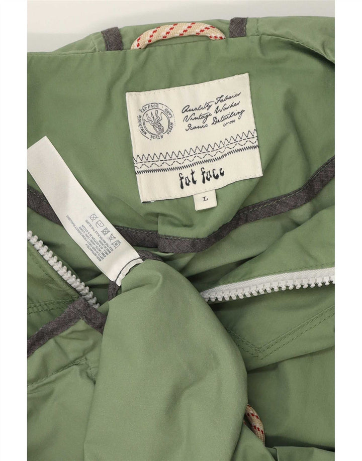 Chubasquero extragrande con capucha para mujer de Fat Face UK 46 Grande Algodón verde