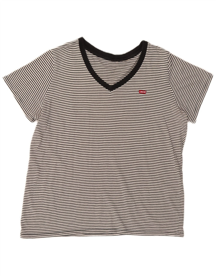 Levi's Camiseta para Mujer Top UK 40 XL Algodón a Rayas Negro