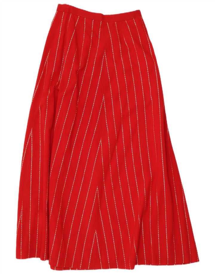 Vintage Mujer Maxi Falda W28 Mediana Rayas Rojas