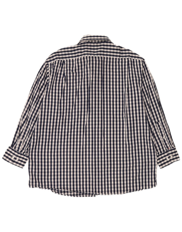Tommy Hilfiger Camisa de corte regular para hombre Talla 17 1/2 XL Azul marino Gingham