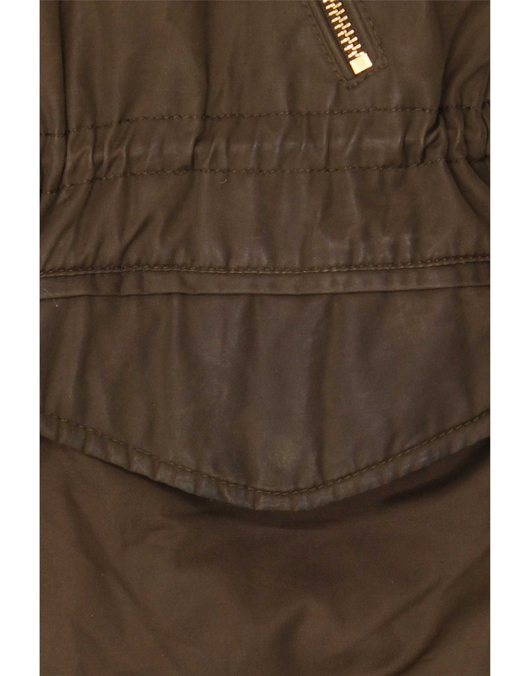 Zara Chaqueta Parka Sherpa con Capucha para Mujer UK 44 Medium Khaki