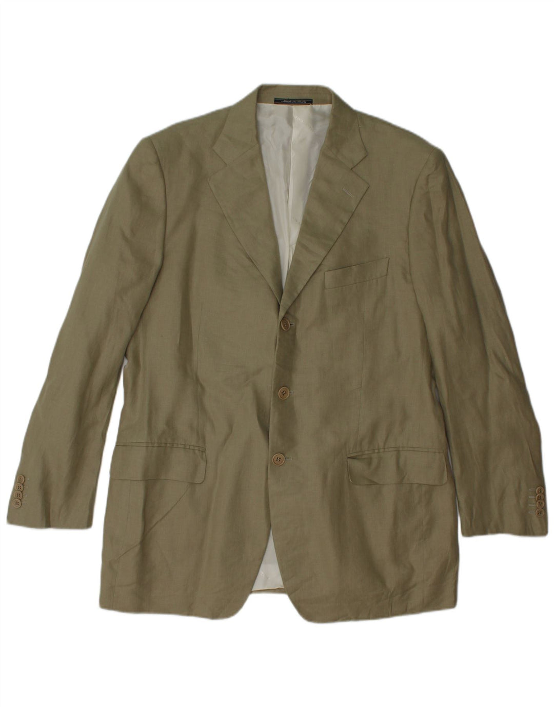 Krizia Chaqueta tipo blazer de 3 botones para hombre UK 38 Medium Khaki