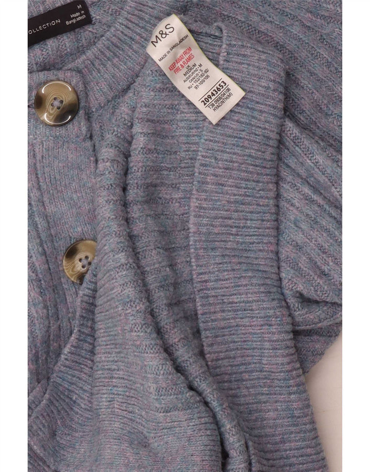 Marks & Spencer Suéter Cárdigan para Mujer UK 44 Acrílico Azul Medio