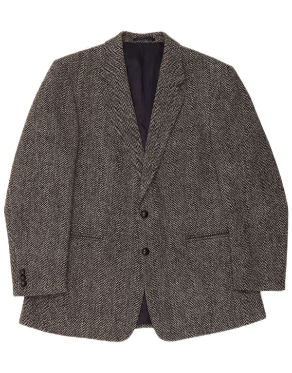 HARRIS TWEED Chaqueta tipo blazer regular para hombre Talla 42 Espiga gris grande