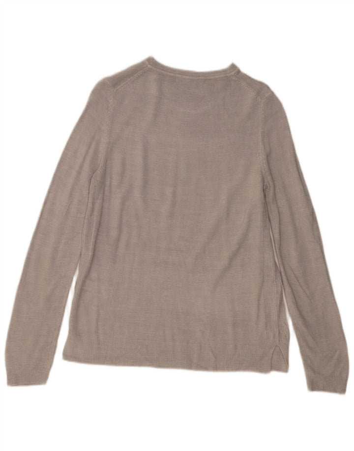MARKS & SPENCER Suéter tipo jersey con cuello barco para mujer Reino Unido 12 Acrílico gris medio