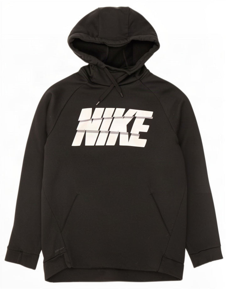 Nike Dri Fit Graphic Sudadera con capucha para hombre, talla mediana, poliéster negro
