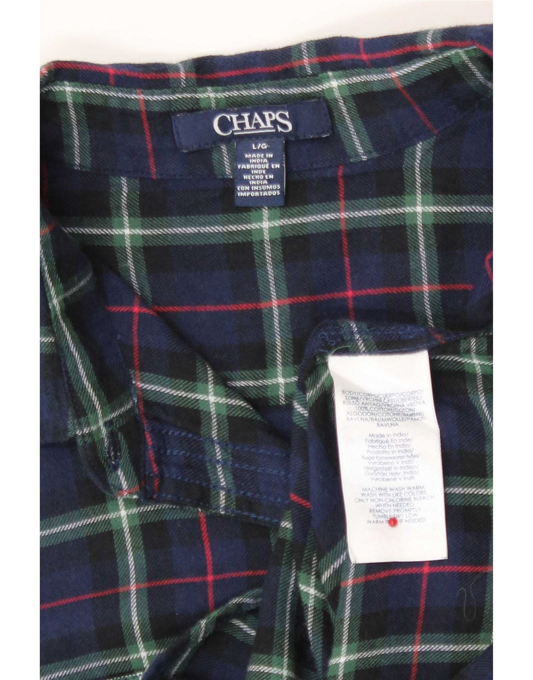 Chaps Camisa de franela para mujer UK 40 Grande Azul marino Cuadros Algodón