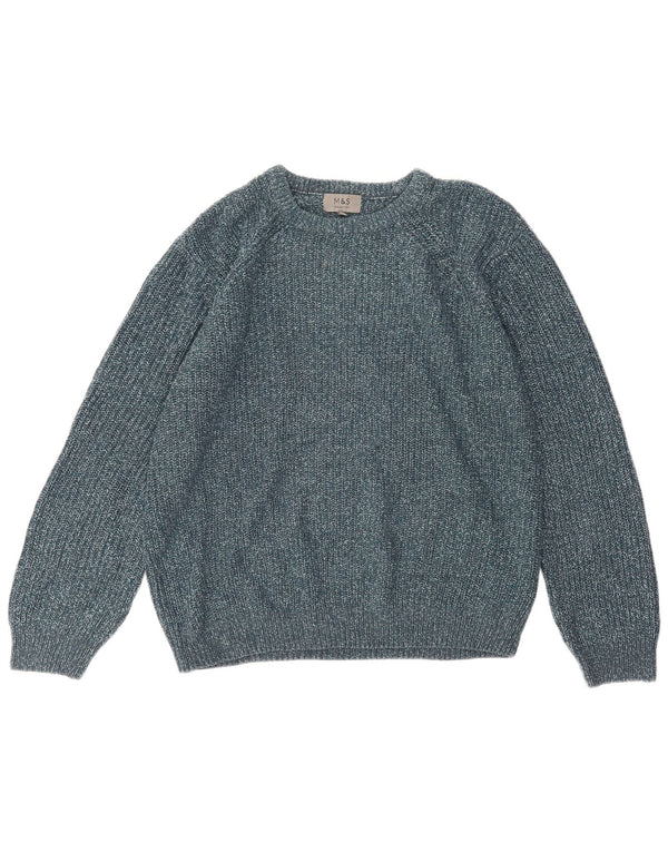 Marks & Spencer Suéter con Cuello Barco para Hombre XL Acrílico Azul