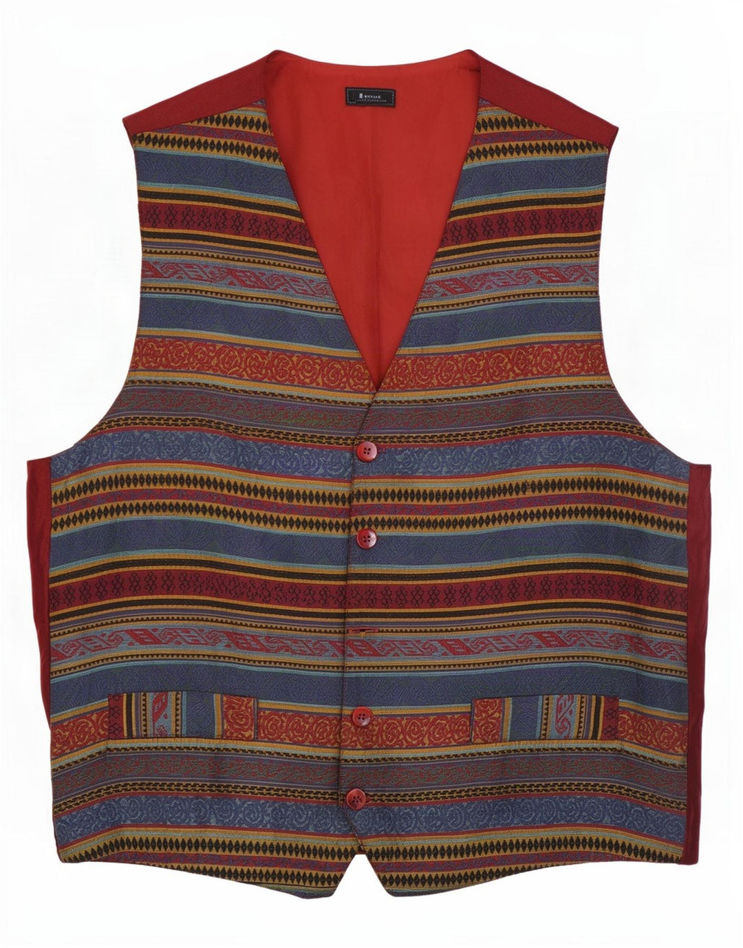 Vintage hombres chaleco medio multicolor Fair Isle