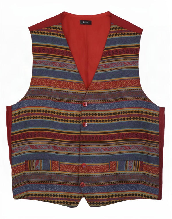 Vintage hombres chaleco medio multicolor Fair Isle