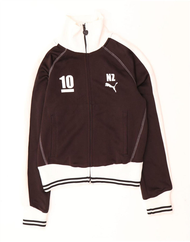 PUMA Chaqueta corta de chándal para mujer UK 10 Small Black Colourblock