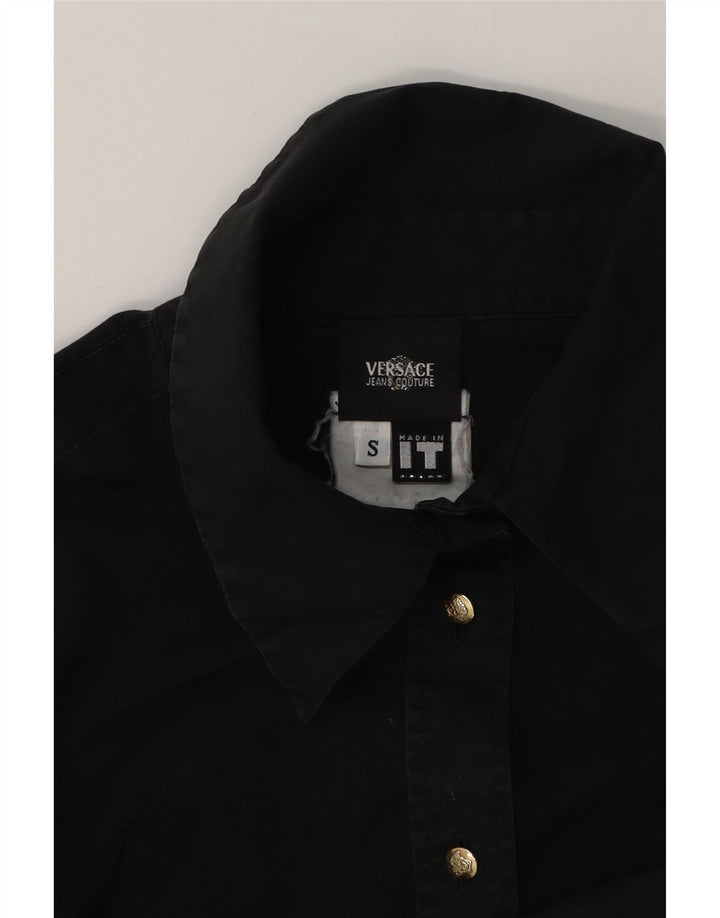 Versace Camisa formal para mujer UK 40 Small Negro