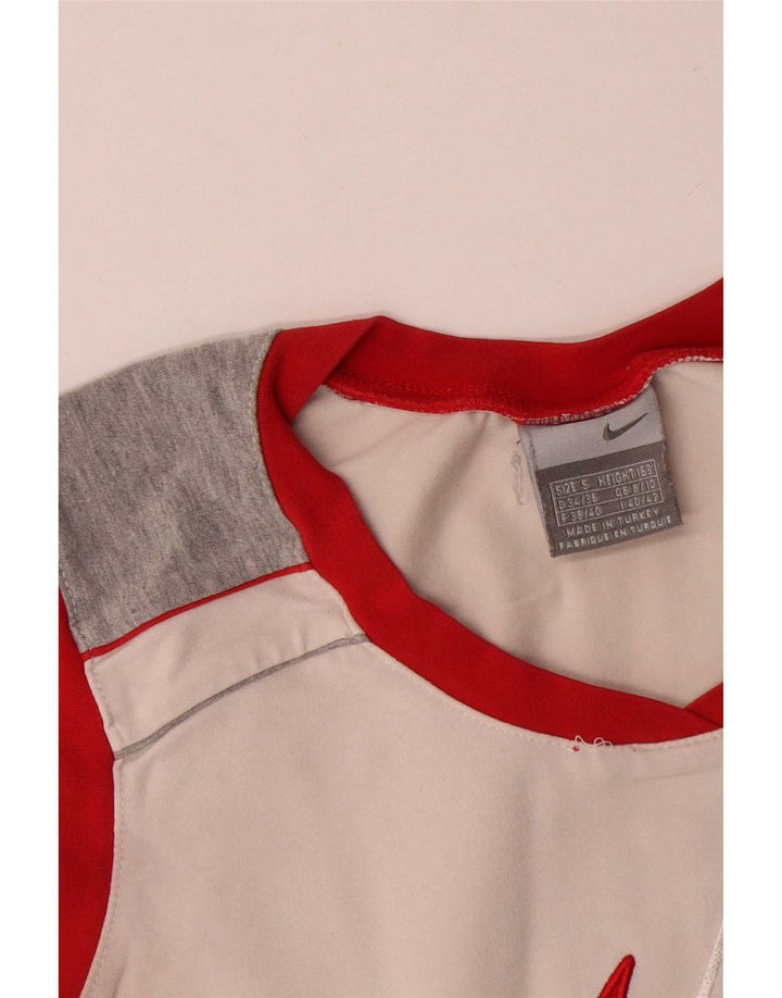 Nike Top sin mangas gráfico para mujer UK 8/10 Small White Colourblock