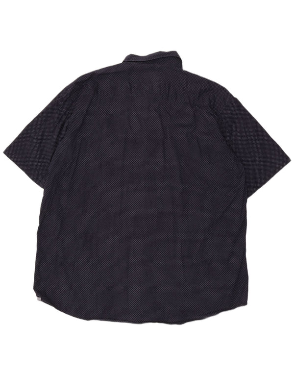 Lee Camisa alta de manga corta para hombre 3XL Algodón con lunares azul marino