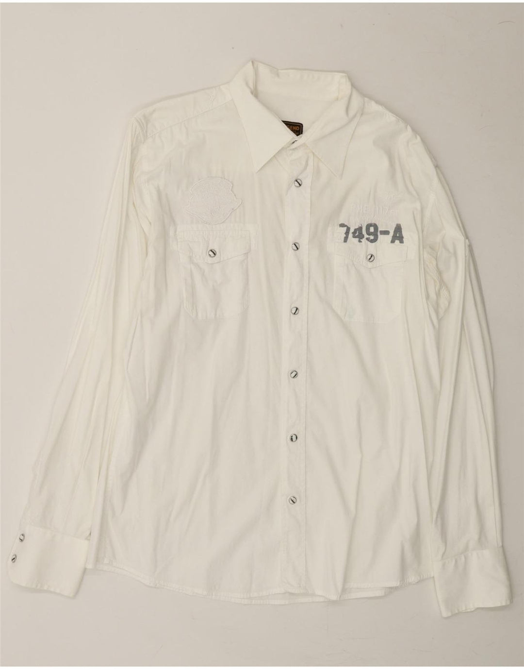 PME LEGEND Mens Graphic Shirt XL White Vintage Pme Legend and Second-Hand Pme Legend from Messina Hembry 