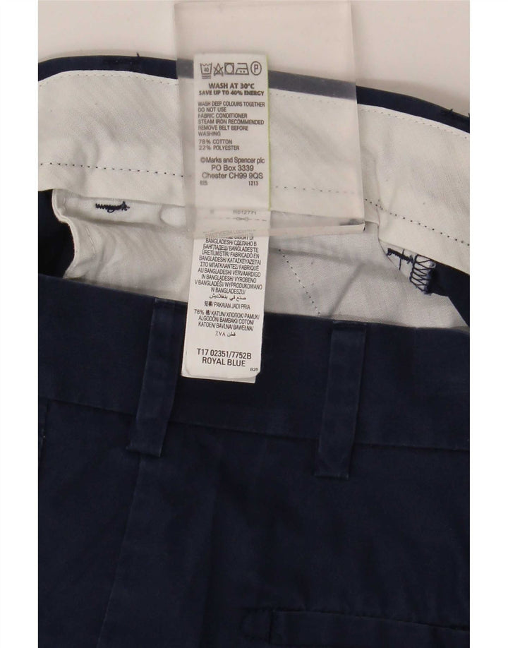 Marks & Spencer Pantalones cortos chinos para hombre W34 Algodón azul grande