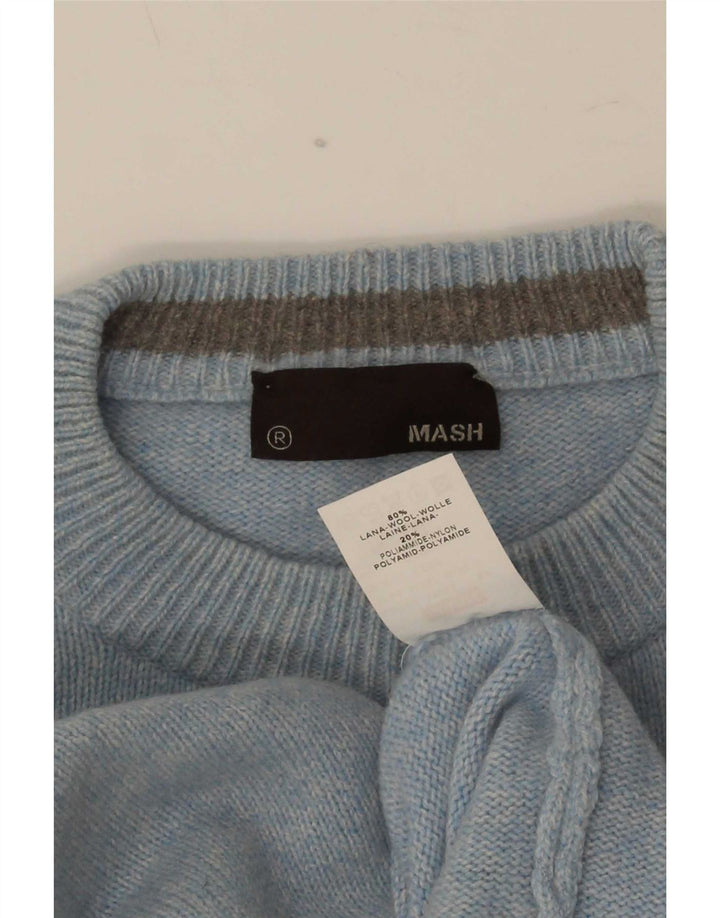 Mash Jersey de cuello redondo para hombre, talla 2XL, lana azul