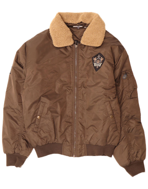 Chaqueta bomber acolchada idéntica para hombre IT 52/54 Large Marrón Poliamida