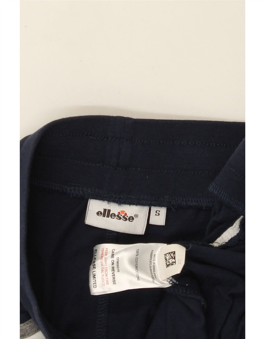 ELLESSE Pantalones cortos deportivos gráficos para hombre pequeños de algodón azul marino