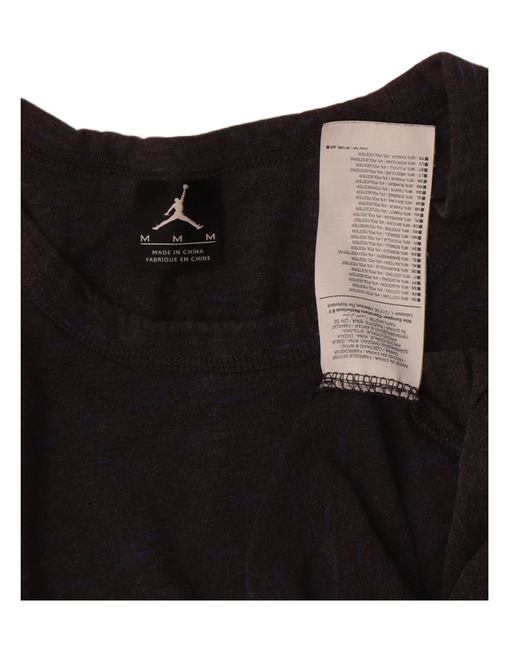 JORDAN Mens Top Long Sleeve Medium Grey Flecked Cotton Vintage Jordan and Second-Hand Jordan from Messina Hembry 