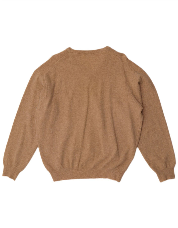 Sisley Jersey con cuello en V para hombre, talla grande, marrón