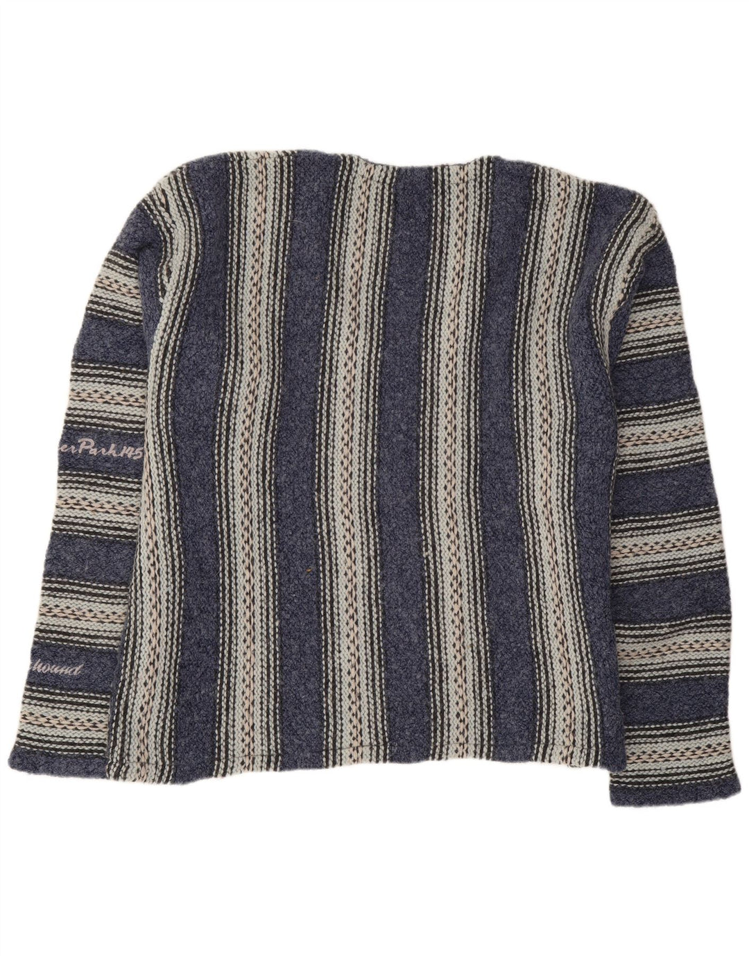 Foxhound - Jersey con cuello en V para hombre, talla grande, color azul marino a rayas
