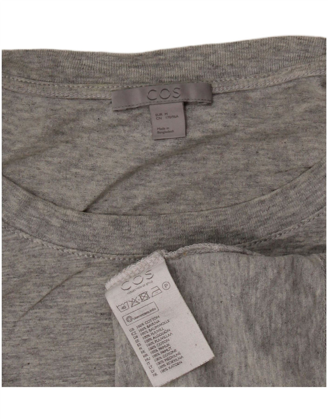 COS Camiseta para mujer Top UK 14 Algodón moteado gris medio