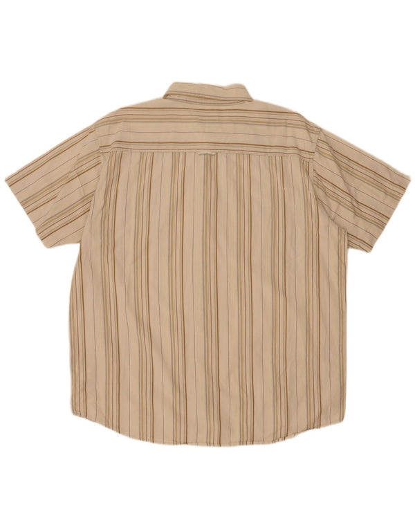 Wrangler Camisa de manga corta para hombre 2XL Beige Rayas