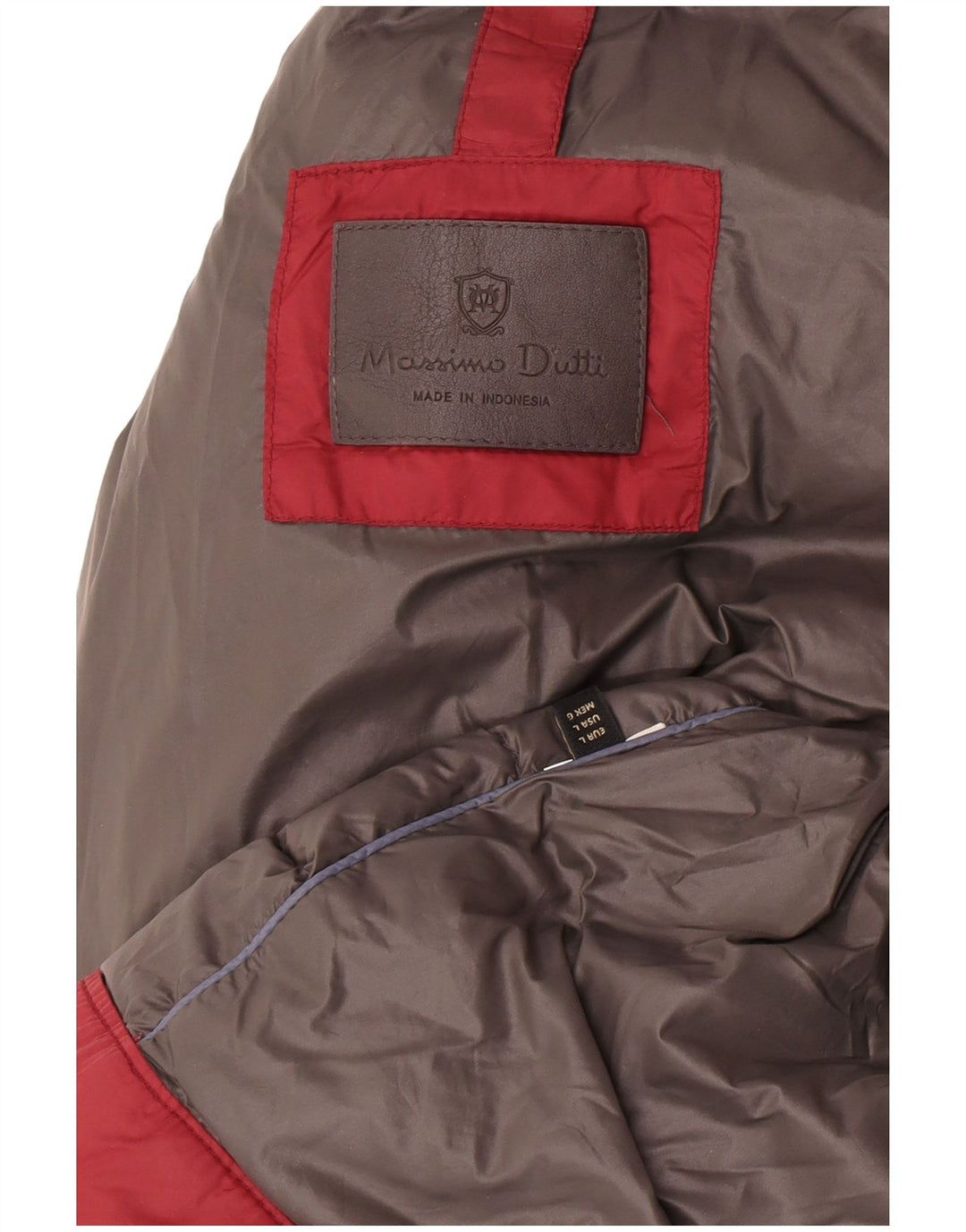 Massimo Dutti Chaqueta Acolchada con Capucha para Mujer UK 44 Large Borgoña