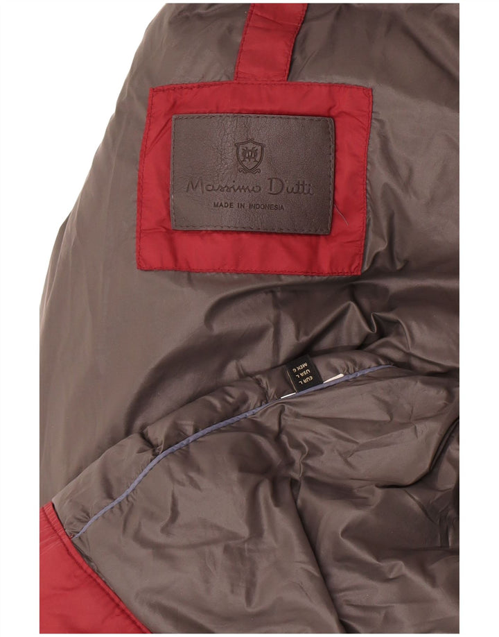 Massimo Dutti Chaqueta Acolchada con Capucha para Mujer UK 44 Large Borgoña