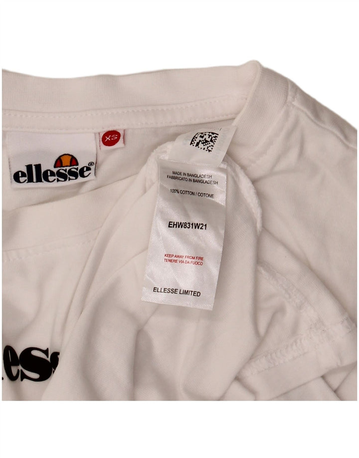 Ellesse Camiseta gráfica extragrande para mujer UK 6 XS Algodón blanco