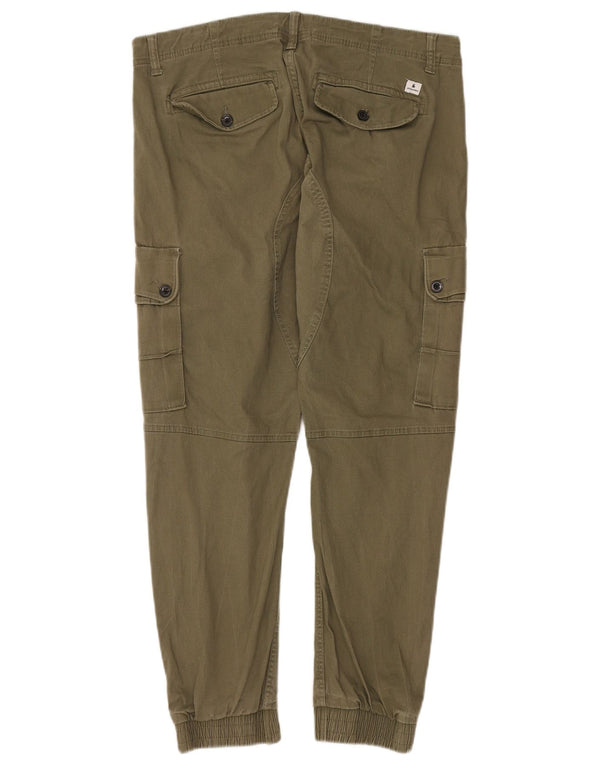 Jack & Jones Mens Paul Tapered Cargo Pantalones W36 L28 Algodón Caqui