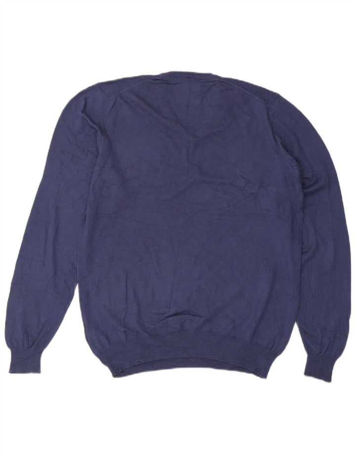Marks & Spencer Jersey de corte regular con cuello en V para hombre Azul marino mediano
