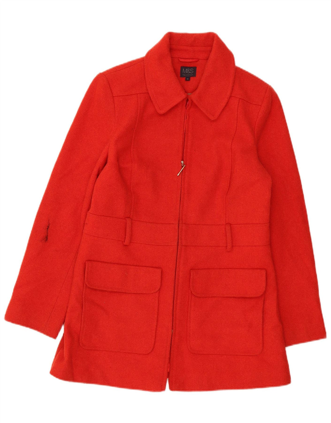 Marks & Spencer Abrigo para mujer Reino Unido 12 Acrílico rojo mediano