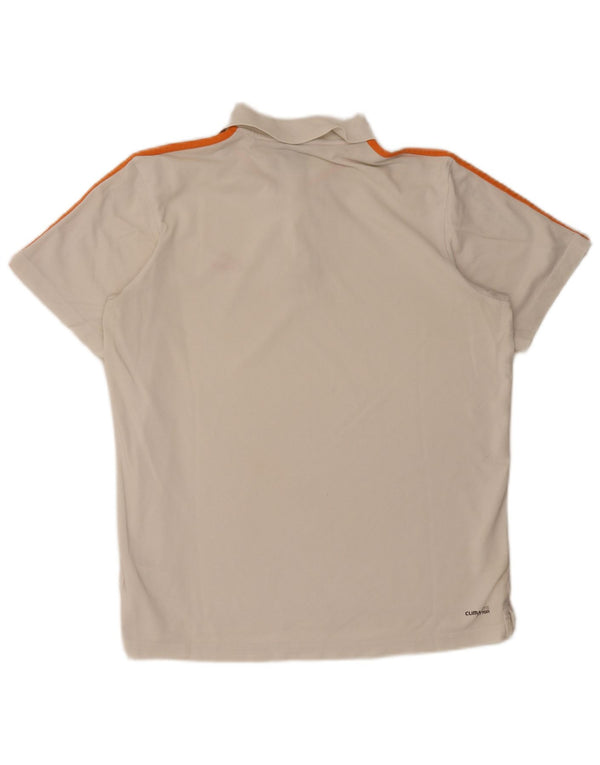 Adidas Mens Clima 365 Graphic Polo Shirt Grande Blanco Algodón