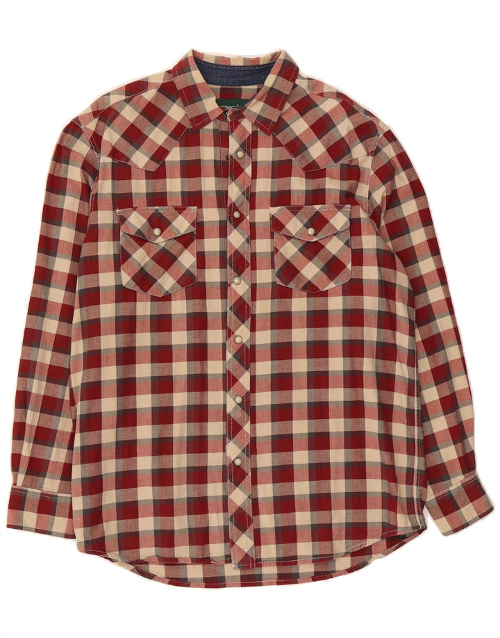 VINTAGE Mens Shirt Medium Red Check Cotton Vintage Vintage and Second-Hand Vintage from Messina Hembry 