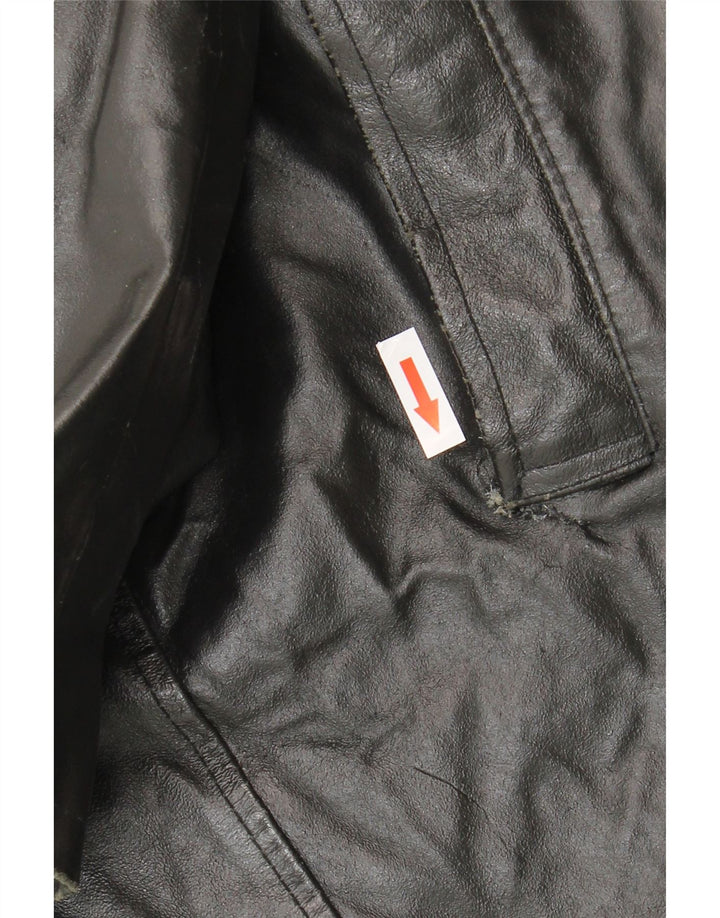 VINTAGE Chaqueta de cuero para hombre IT 52 XL Cuero negro