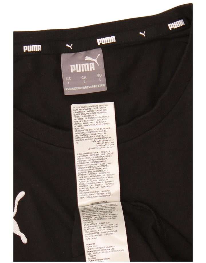 Puma - Camiseta para hombre, talla grande, algodón negro